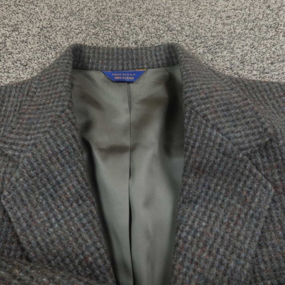 VTG Pendleton Blazer Mens 44 Gray Wool Tweed Elbow Patch Sport Coat Jacket USA - Picture 3 of 15